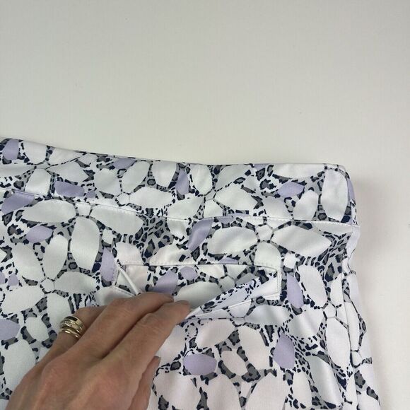 Pebble Beach Golf Mini Skirt Skort XXL 2X Floral Cheetah Purple Gray Athleisure - Picture 9 of 12